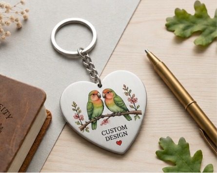 Heart Keychain Metal / Wooden 